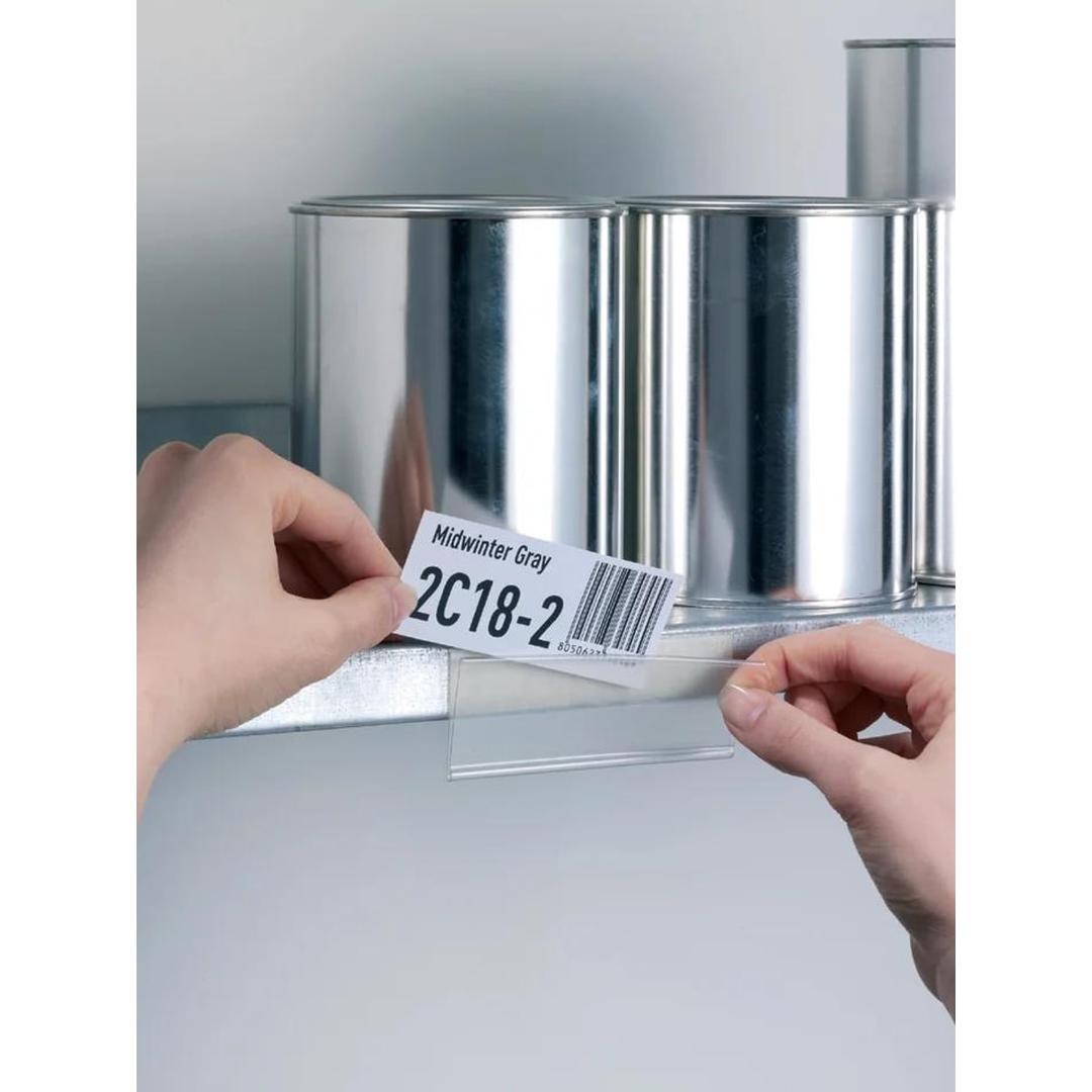 200 x 40 mm, sachet de 5 Porte-étiquette adhésif SCANFIX DURABLE - Porte-étiquette adhésif DURABLE SCANFIX 200 x 40 mm, étiquette glissée dans la fenêtre