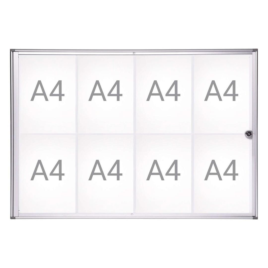 Intérieure, fond magnétique, 8 x A4 Vitrine d'affichage extraslim MAUL - Vitrine d'affichage d'intérieur MAULextraslim 8 x A4, emplacements A4