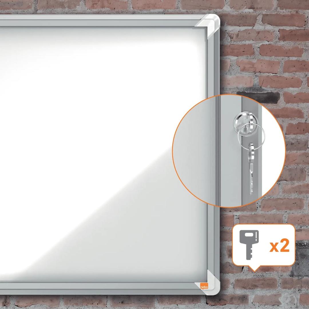 Intérieure, fond magnétique, 6 x A4 Vitrine d'affichage Premium Plus NOBO - Vitrine d'affichage d'intérieur nobo Premium Plus 6 x A4, serrure latérale