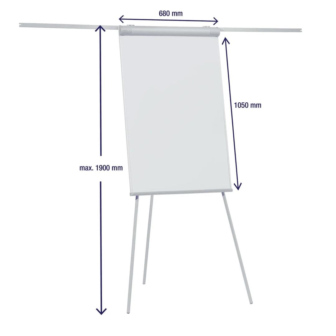 Magnétique, trépied, 2 bras latéraux, 680 x 1050 mm Chevalet de conférence ECO Standard FRANKEN - Cotes du chevalet FRANKEN ECO Standard