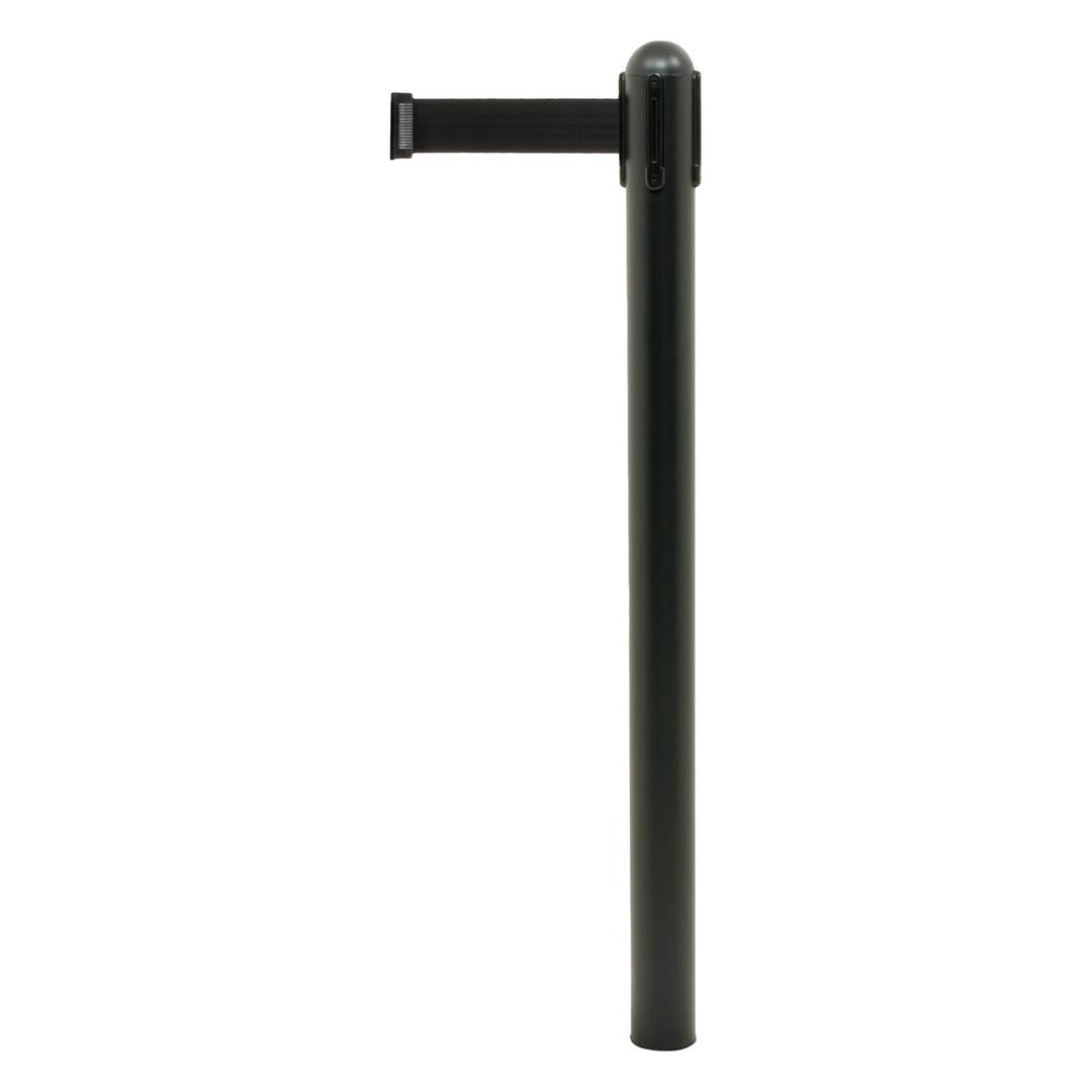 Sans pied, noir mat, sangle noire Poteau de guidage RETRACTABLE SECURIT - Poteau de guidage Securit RETRACTABLE noir mat, sans pied