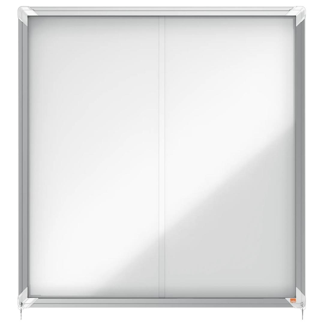 Intérieure, portes coulissantes, fond magnétique, 12 x A4 Vitrine d'affichage Premium Plus NOBO - Vitrine d'affichage nobo Premium Plus à portes coulissantes 12 x A4, vue de face