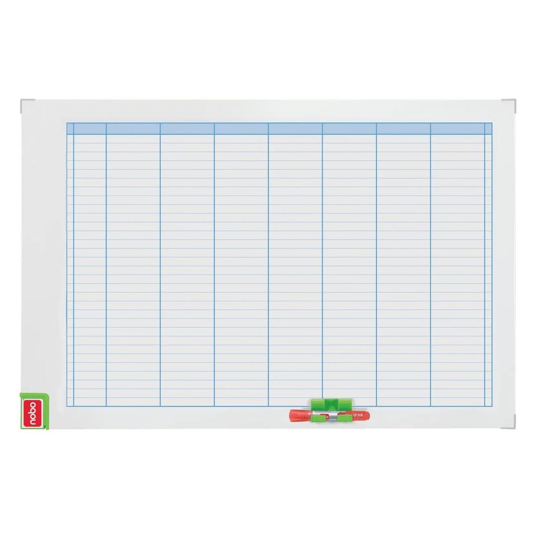 Magnétique, 90 x 60 cm, non daté Planning hebdomadaire Performance NOBO - Planning hebdomadaire Nobo Performance magnétique 90 x 60 cm avec marqueur