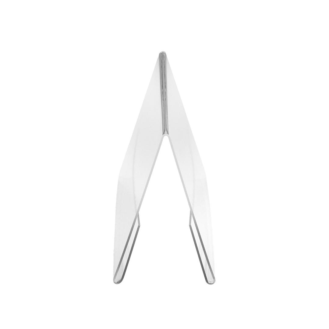 Acrylique, 300 x 105 mm, lot de 5 Porte-nom de table double face EUROPEL - Porte-nom de table EUROPEL vu de profil, forme de toit