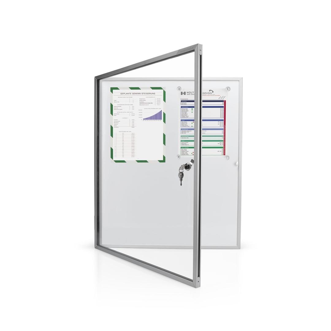 Intérieure, fond magnétique, 6 x A4 Vitrine d'affichage SP MAGNETOPLAN - Vitrine d'affichage d'intérieur magnetoplan SP 6 x A4, porte ouverte
