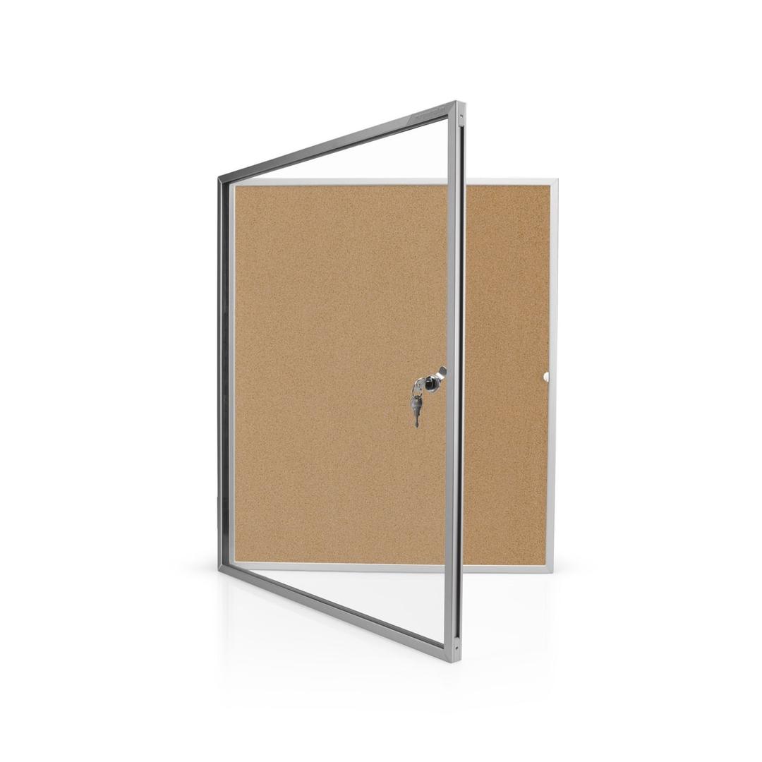 Intérieure, fond en liège, 4 x A4 Vitrine d'affichage SP MAGNETOPLAN - Vitrine d'affichage d'intérieur magnetoplan SP en liège 4 x A4, porte ouverte