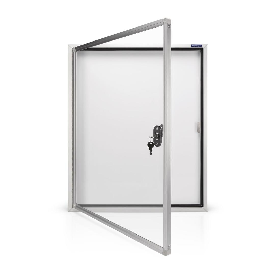 Extérieure, fond magnétique, 4 x A4 Vitrine d'affichage CC MAGNETOPLAN - Vitrine d'affichage d'extérieur magnetoplan CC 4 x A4, porte ouverte