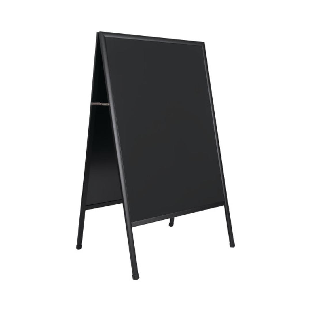450 x 600 mm, double face, cadre noir Stop-trottoir ardoise Transitional BI-OFFICE - Stop-trottoir Bi-Office Transitional cadre noir, vue de trois quarts