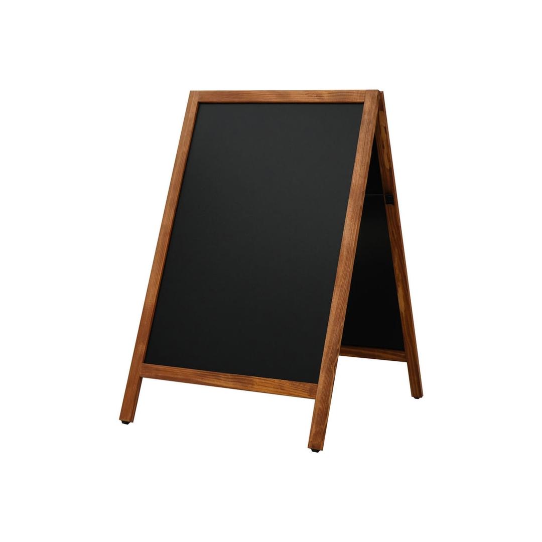 660 x 1 040 mm, double face, pin naturel Stop-trottoir ardoise en pin EUROPEL - Stop-trottoir EUROPEL pin naturel ouvert, vue de trois quarts