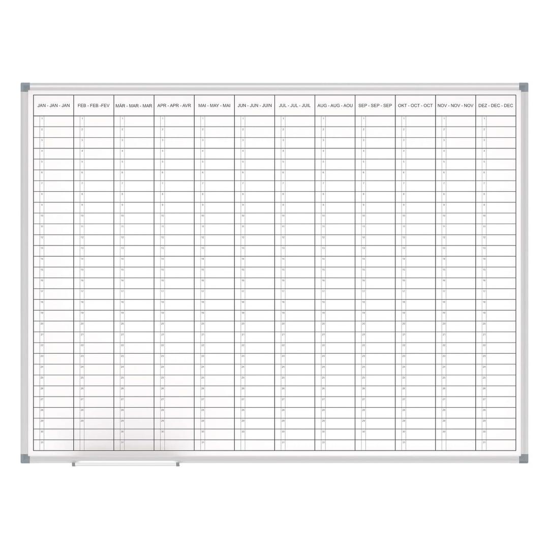Permanent, 120 x 90 cm, mois en trois langues Planning annuel MAULstandard MAUL - Planning annuel MAUL MAULstandard 120 x 90 cm