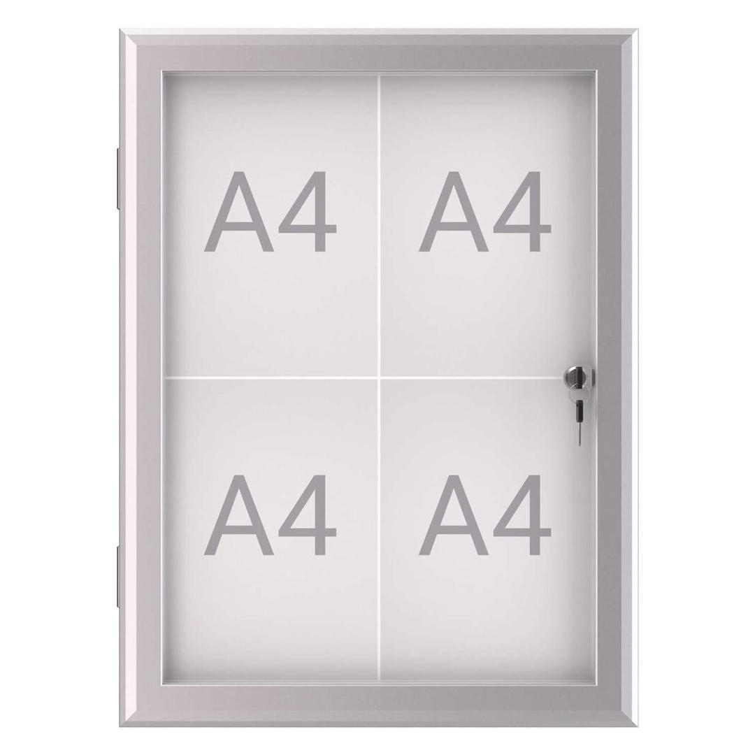 Extérieur abrité, fond magnétique, 4 x A4 Vitrine d'affichage excite MAUL - Vitrine d'affichage MAULexcite 4 x A4, emplacements A4