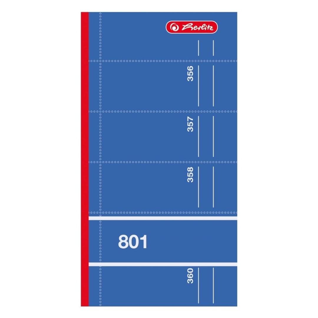 360 coupons de 90 x 33 mm, papier carbone Carnet de commande 801 HERLITZ - Carnet de commande herlitz 801, coupons numérotés détachables par perforation