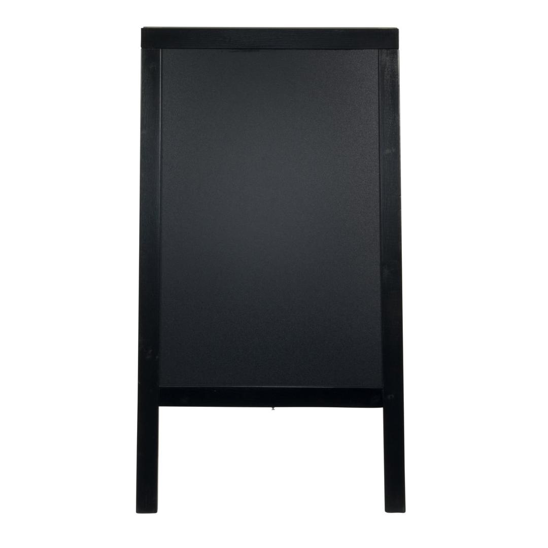 Ardoise 57 x 88 cm, double face, cadre noir Stop-trottoir ardoise WOODY SECURIT - Stop-trottoir Securit WOODY noir, vue de face