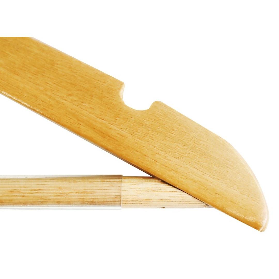 En bois verni, avec barre et encoches Cintre WOODY UNILUX - Encoche sur l'épaule du cintre UNiLUX WOODY