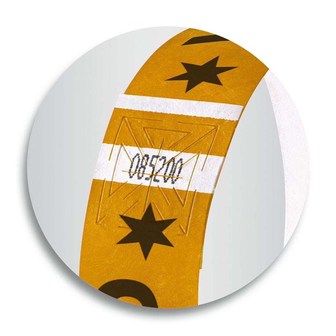 255 x 25 mm, lot de 120, or Bracelet tyvek VIP Super Soft SIGEL - Fermeture inviolable et impression VIP du bracelet tyvek sigel EB217
