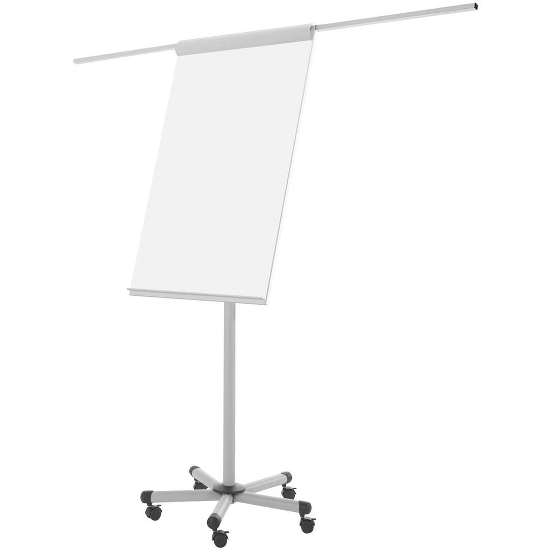 Acier laqué magnétique, 2 bras, pied étoile à 5 roulettes Paperboard mobile Pro BI-OFFICE - Paperboard mobile Bi-Office Pro, bras latéraux sortis