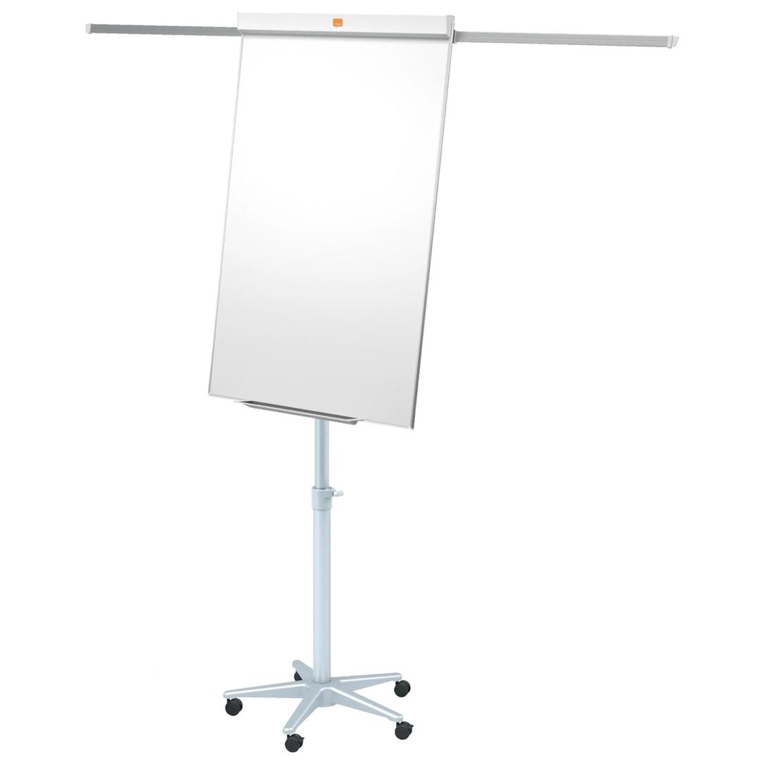 Acier laqué magnétique, 2 bras extensibles Paperboard mobile Impression Pro NOBO - Paperboard nobo Impression Pro mobile vu de trois quarts