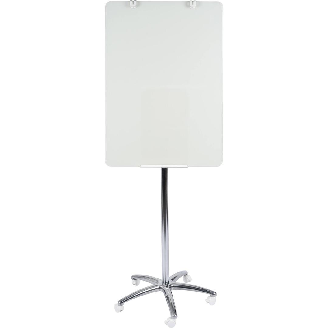 Verre trempé de 4 mm, non magnétique, piètement chromé Paperboard en verre Business BI-OFFICE - Paperboard en verre Bi-Office Business sur piètement chromé