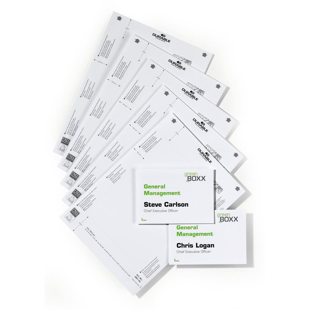 149 x 105,5 mm, sachet de 20 Encarts pour plaque de porte 4851 DURABLE - Sachet de 20 encarts DURABLE 4851 de 149 x 105,5 mm pour plaques de porte