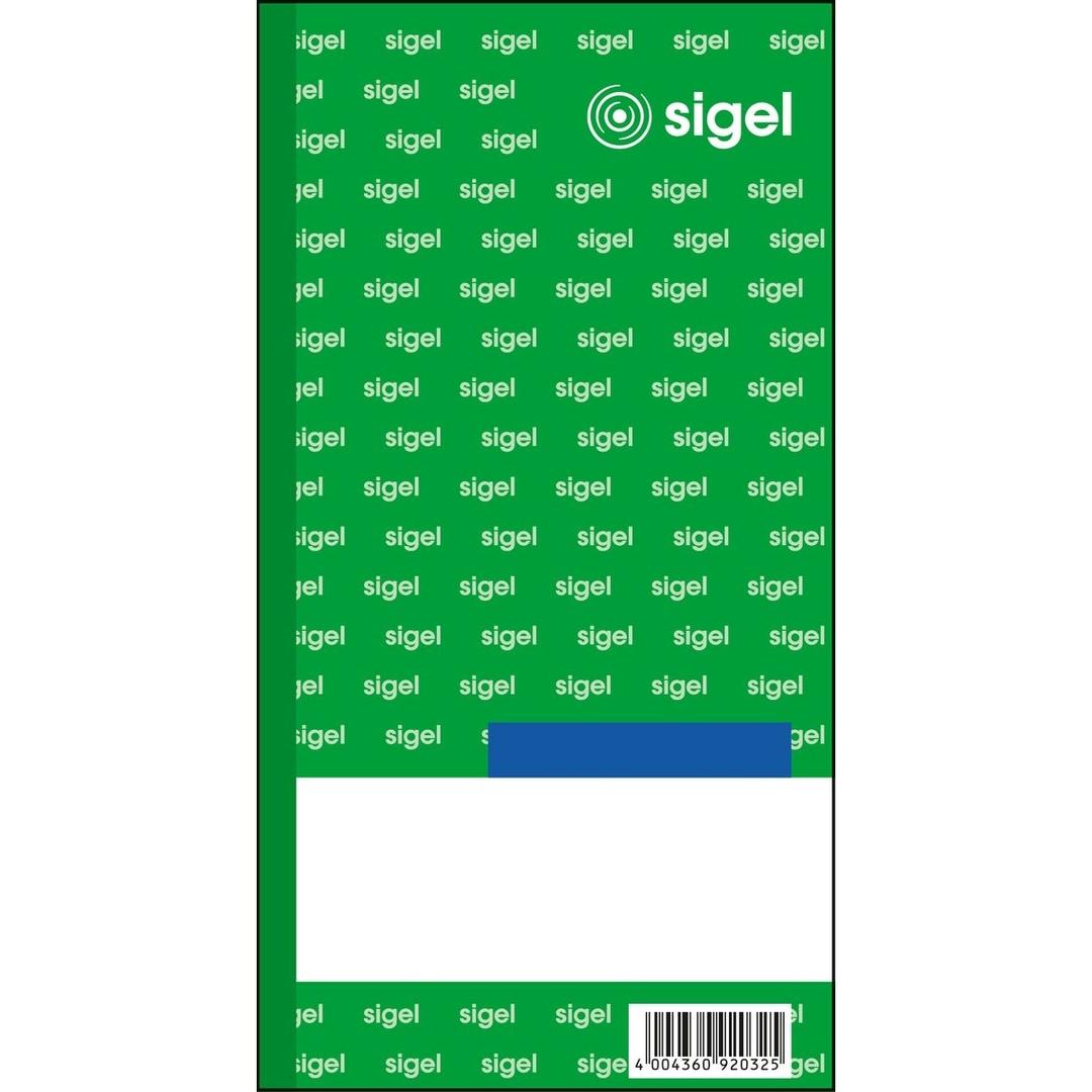 105 x 200 mm, 360 coupons, vert clair Carnet de commande avec carbone SIGEL - Couverture verte du carnet de commande sigel