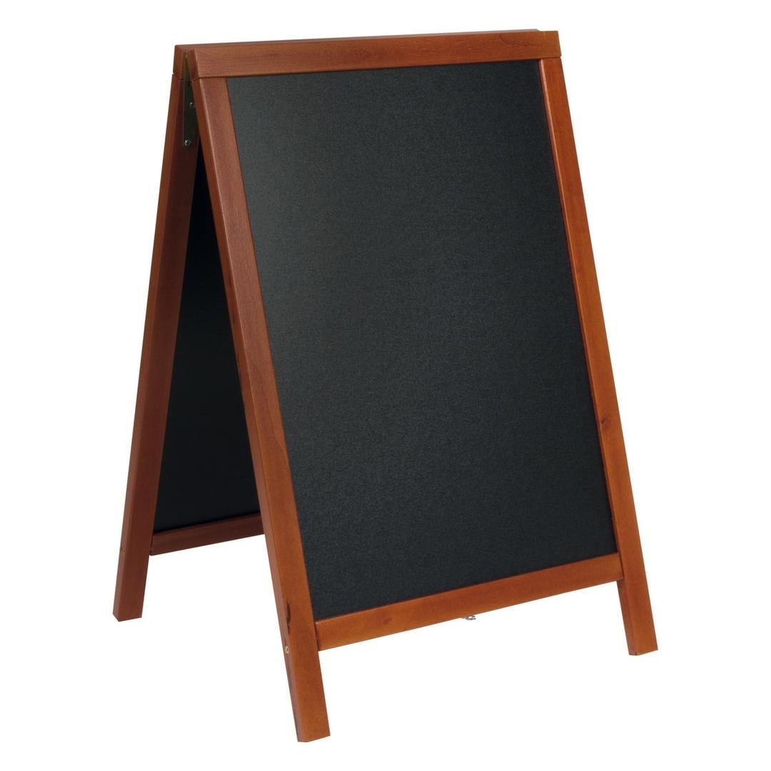 Hauteur 85 cm, double face, cadre acajou Stop-trottoir ardoise DELUXE SECURIT - Stop-trottoir ardoise Securit DELUXE 85 cm, cadre acajou