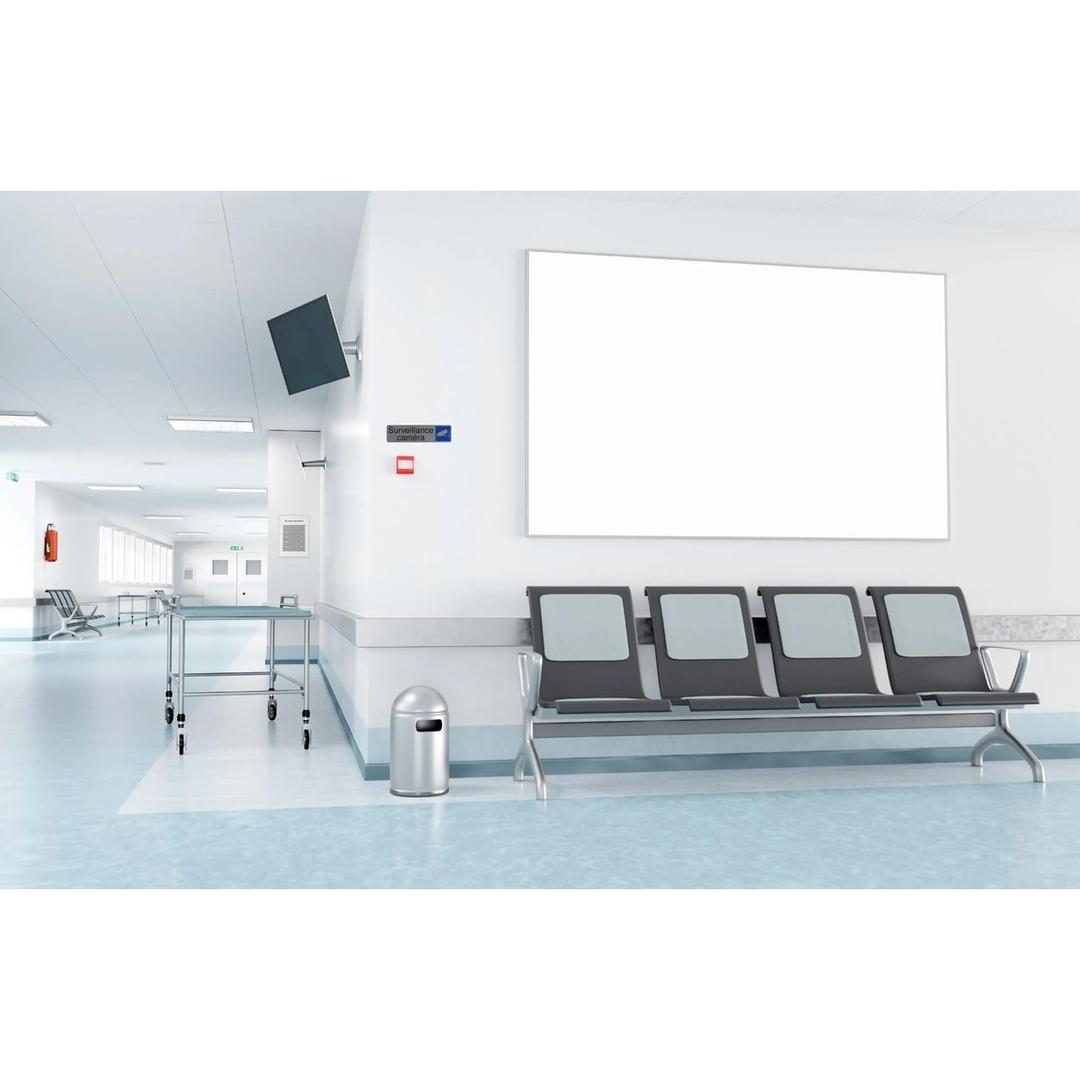 Aspect aluminium brossé, 165 x 44 mm Plaque Surveillance caméra adhésive 67153E EXACOMPTA - Plaque Surveillance caméra EXACOMPTA collée dans un hall d'entrée