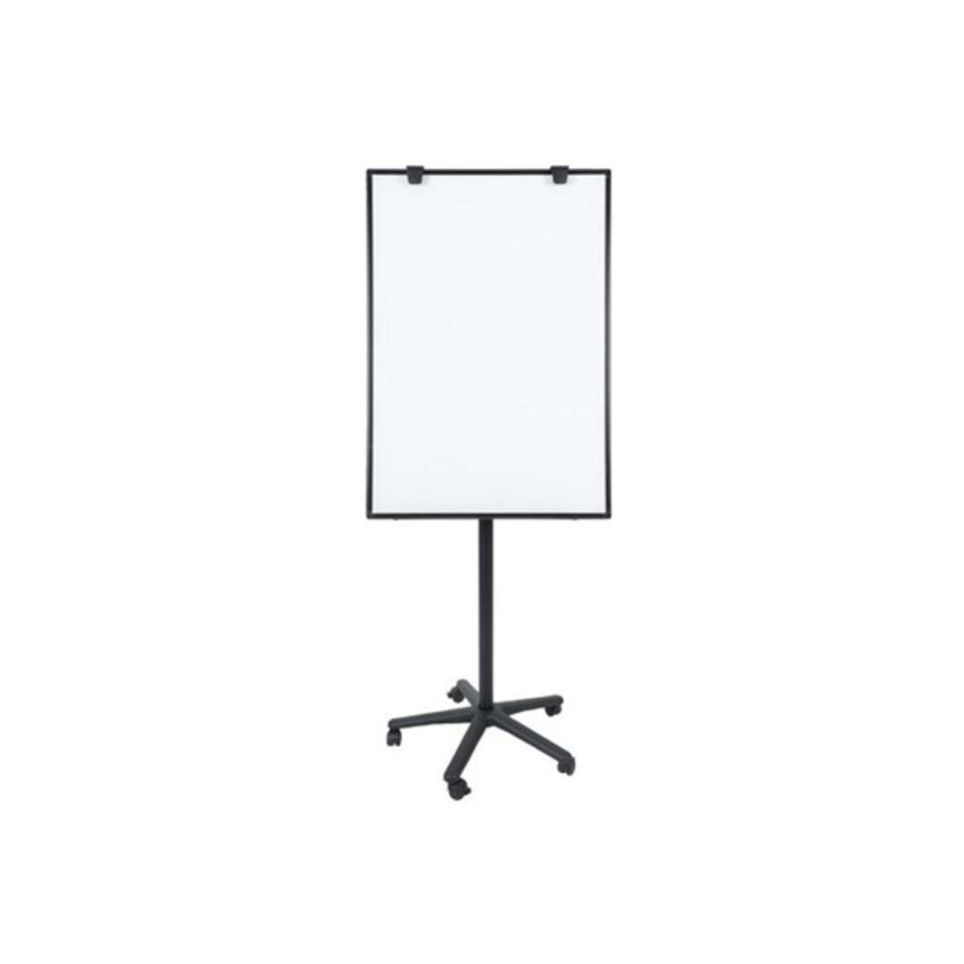 Magnétique, pied étoile à 5 roulettes, noir Paperboard mobile Maya Light BI-OFFICE - Paperboard mobile Bi-Office Maya Light noir, vu de face