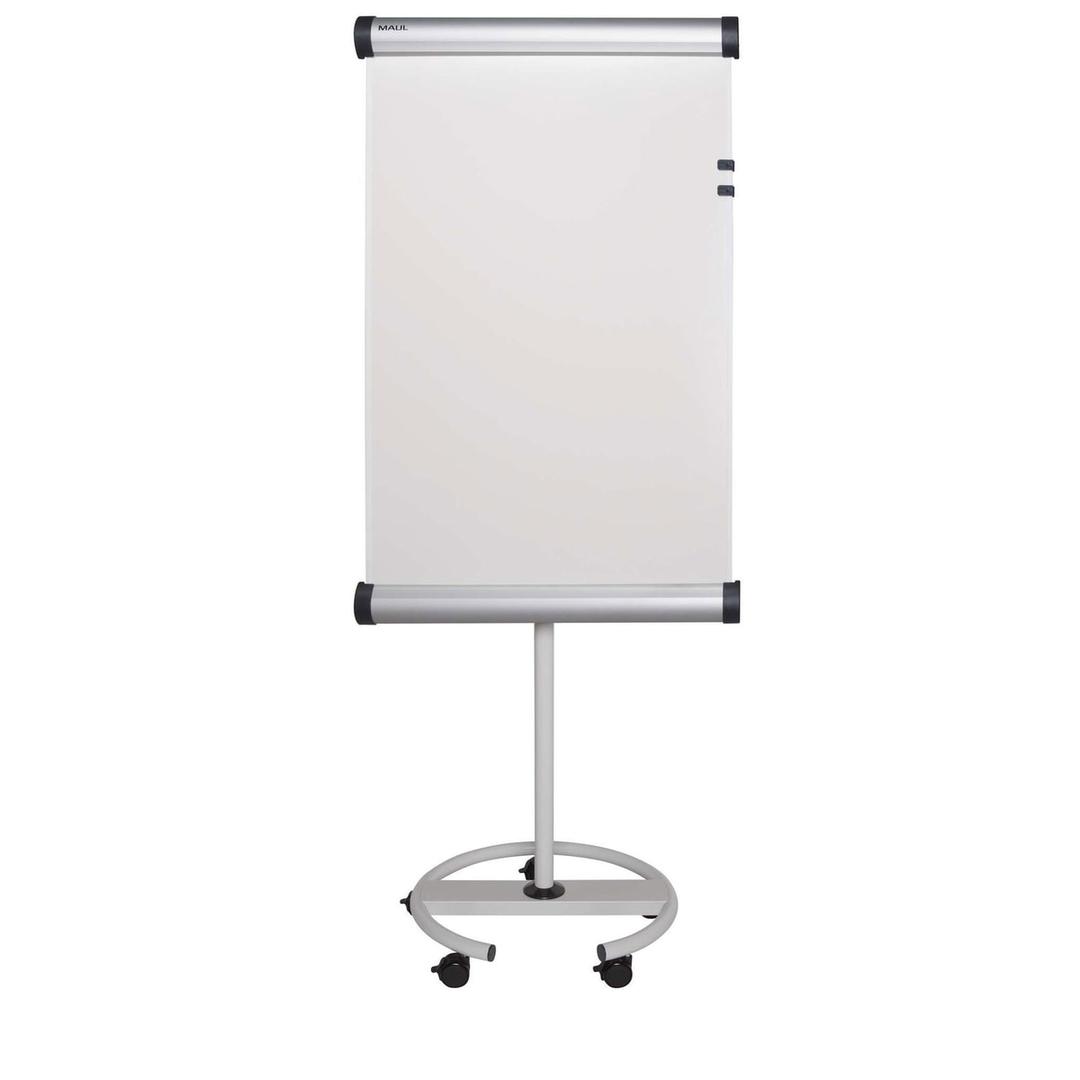 Tableau pivotant portrait ou paysage, pied rond à 5 roulettes Paperboard mobile flip2use MAUL - Paperboard mobile MAULsolid flip2use, vu de face