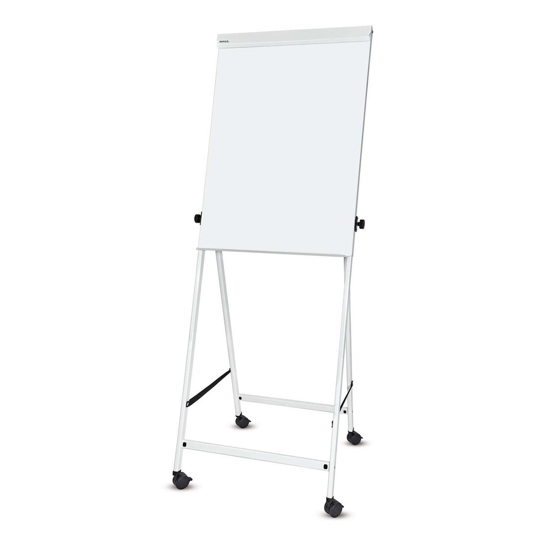 Magnétique, 4 roulettes à frein, pliable, blanc Paperboard office à quatre pieds MAUL - Paperboard MAULoffice à quatre pieds, vu de face