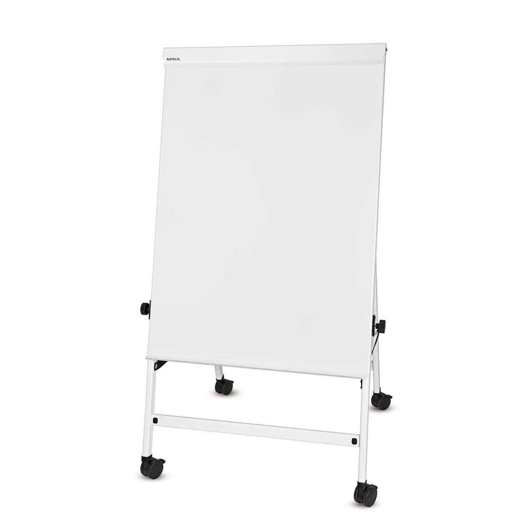 Magnétique, 4 roulettes à frein, pliable, blanc Paperboard office à quatre pieds MAUL - Dos du paperboard MAULoffice
