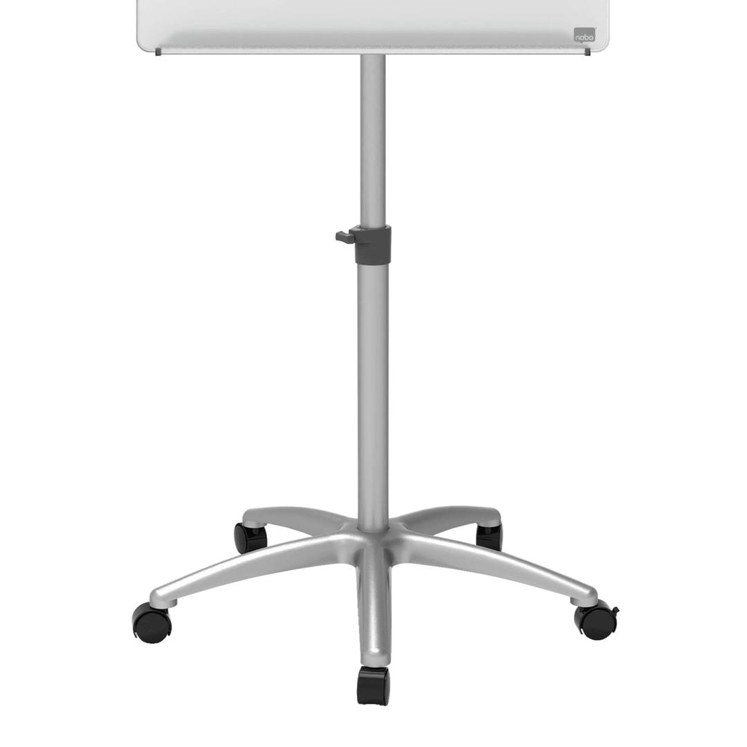 Verre magnétique blanc brillant, 5 roulettes Paperboard mobile en verre NOBO - Piètement à 5 roulettes du paperboard en verre nobo