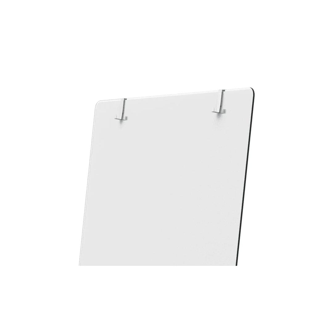 Verre magnétique blanc brillant, 5 roulettes Paperboard mobile en verre NOBO - Crochets porte-bloc du paperboard en verre nobo