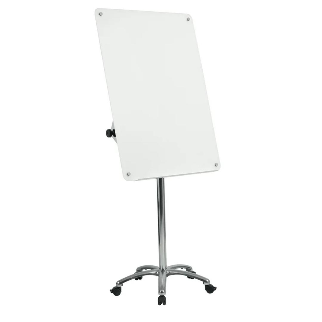 Verre trempé magnétique, 2 bras, inclinable Paperboard en verre Porto ARCHYI - Paperboard en verre ARCHYI Porto sur piètement chromé