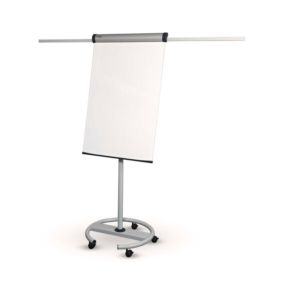 Magnétique, pied rond à 5 roulettes, 2 bras Paperboard mobile solid MAUL - Paperboard mobile MAULsolid vu de trois quarts
