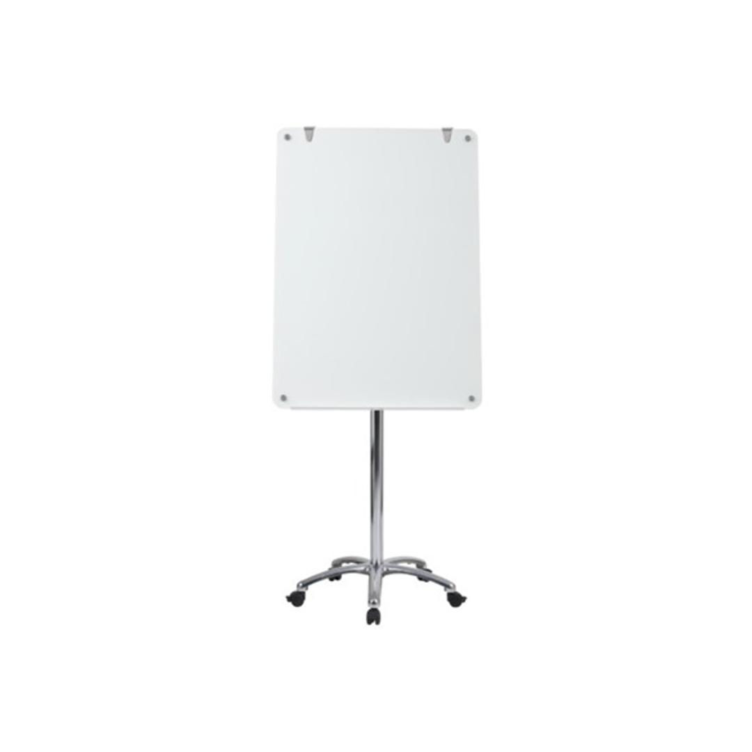 Verre trempé magnétique, 2 bras, inclinable Paperboard mobile en verre Prime BI-OFFICE - Paperboard mobile en verre Bi-Office Prime, vu de face