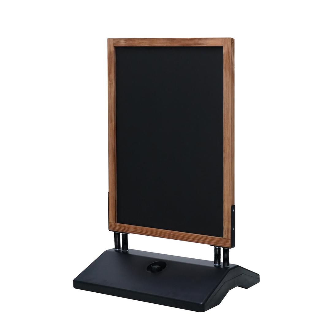 Socle lestable sur roulettes, pin naturel Stop-trottoir ardoise oscillant SWING EUROPEL - Stop-trottoir EUROPEL SWING, vue de trois quarts