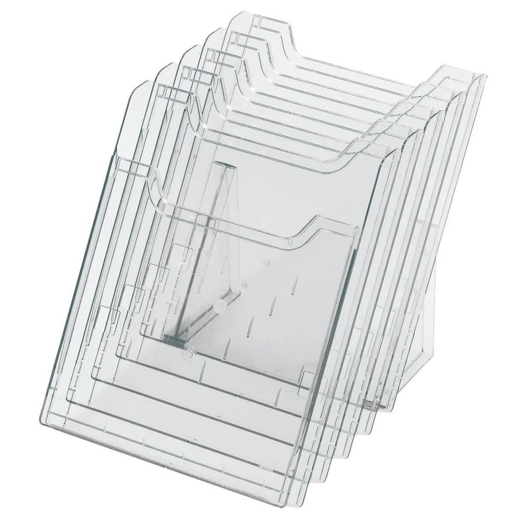 A4 portrait, 5 compartiments, cristal Porte-brochures modulable EXACOMPTA - Porte-brochures modulable EXACOMPTA A4, 5 compartiments, cristal