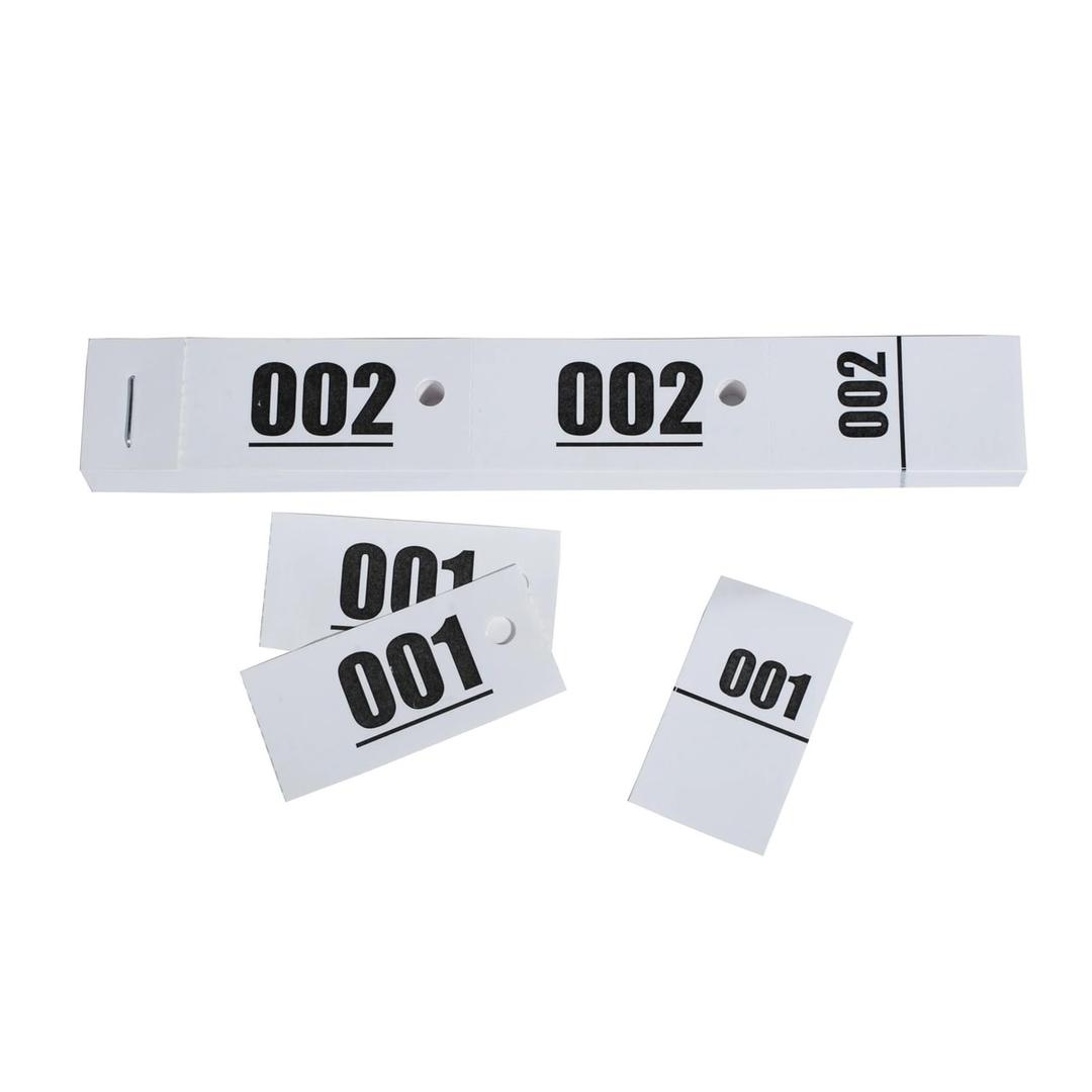 Carnet de 50, trous pour cintre, 200 x 30 mm Ticket vestiaire à 3 volets EXACOMPTA - Ticket vestiaire EXACOMPTA détaché en 3 volets numérotés