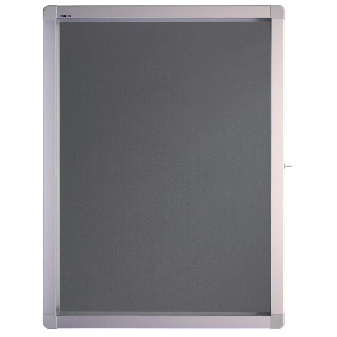 Extérieur abrité, fond en feutre gris, 4 x A4 Vitrine d'affichage ECO FRANKEN - Vitrine d'affichage FRANKEN ECO en feutre gris 4 x A4, vue de face