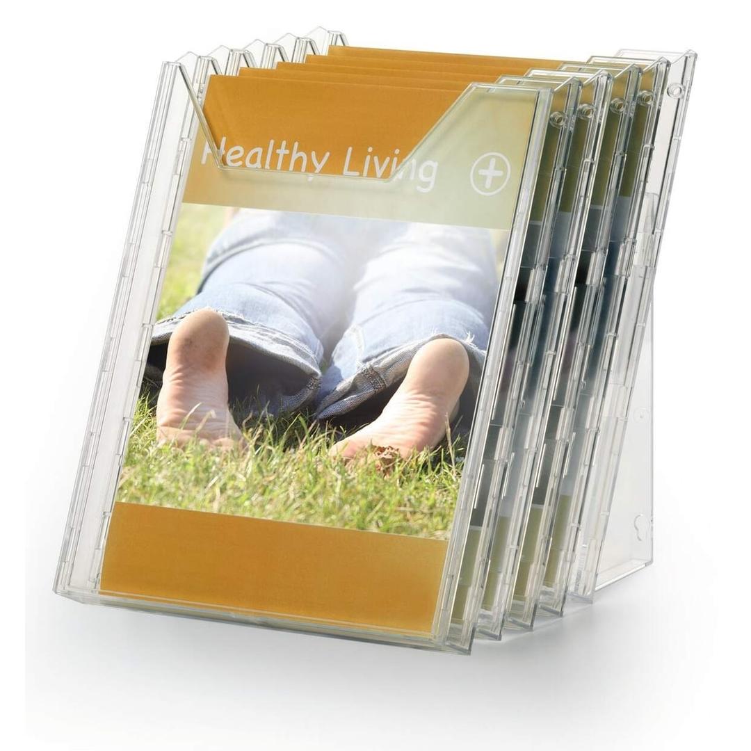 5 bacs A4, mural ou de table Porte-brochures COMBIBOXX XL DURABLE - Porte-brochures COMBIBOXX XL DURABLE, 5 bacs A4, posé sur table