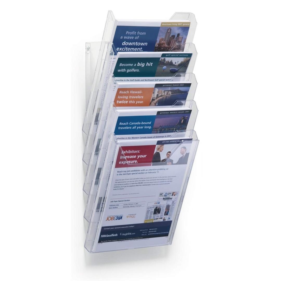 5 bacs A4, mural ou de table Porte-brochures COMBIBOXX XL DURABLE - Porte-brochures COMBIBOXX XL DURABLE, fixé au mur