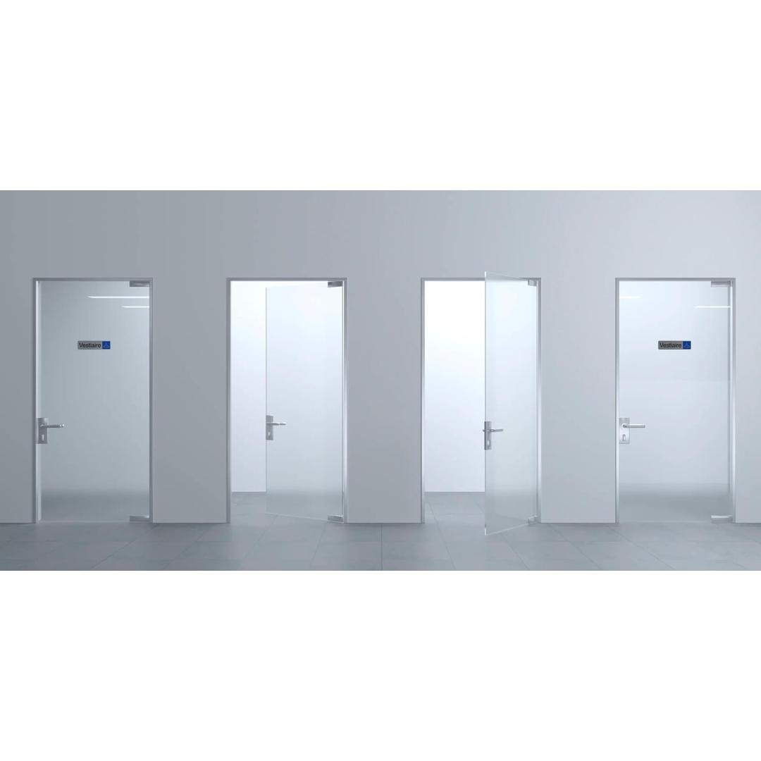 Aspect aluminium brossé, 165 x 44 mm Plaque Vestiaire adhésive 67166E EXACOMPTA - Plaques adhésives EXACOMPTA collées sur des portes de bureau