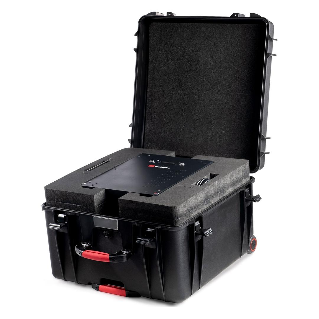 Valise étanche IP67 pour démagnétiseur Valise de transport ASM240 PRODEVICE - Valise de transport PRODEVICE pour démagnétiseur ASM240, ouverte avec le démagnétiseur calé dans la mousse