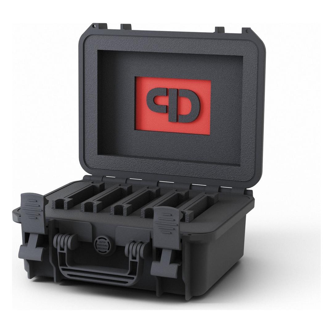 Valise de stockage pour 5 bandes ou disques 3,5 pouces USC Small PRODEVICE - Valise de stockage PRODEVICE USC Small ouverte, mousse de séparation pour 5 supports