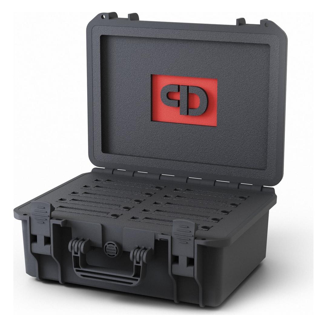 Valise de stockage pour 10 bandes ou disques 3,5 pouces USC Medium PRODEVICE - Valise de stockage PRODEVICE USC Medium ouverte, mousse de séparation pour 10 supports