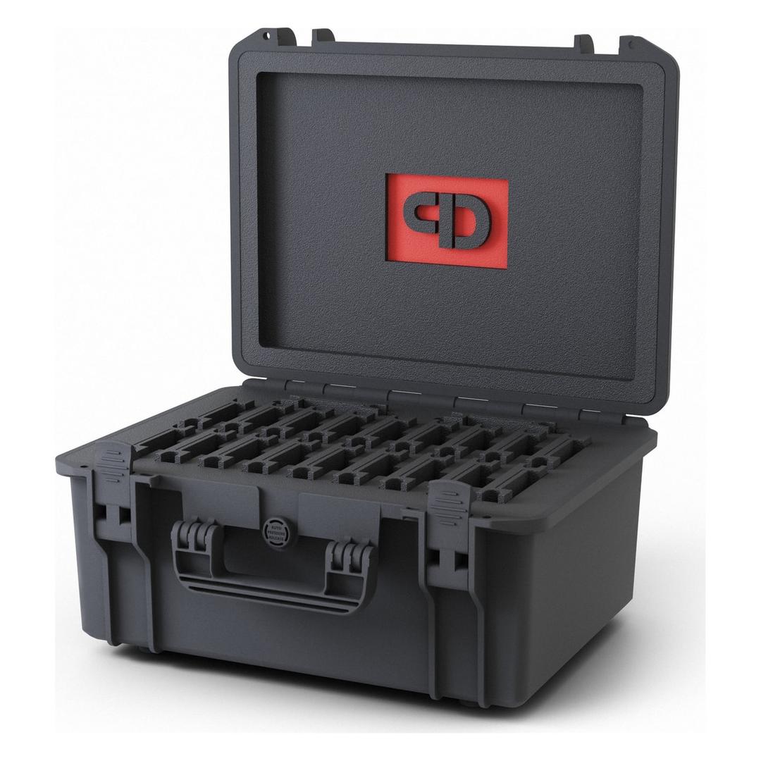 Valise de stockage pour 20 bandes ou disques 3,5 pouces USC Large PRODEVICE - Valise de stockage PRODEVICE USC Large ouverte, mousse de séparation pour 20 supports