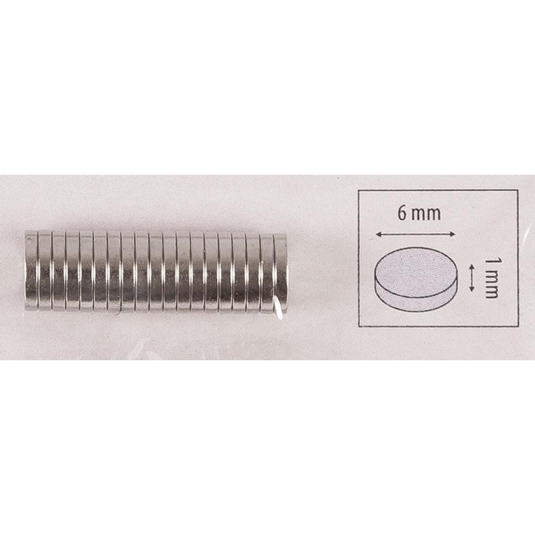 6 x 1 mm, argent, lot de 20 Aimant néodyme Mini FOLIA - Mini-aimants néodyme folia de 6 mm de diamètre et 1 mm d'épaisseur