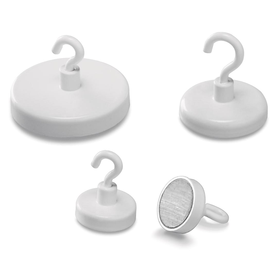 25 mm, 4 kg, blanc Crochet aimanté MAGNETOPLAN - Aimants à crochet blancs magnetoplan, plusieurs tailles de la gamme