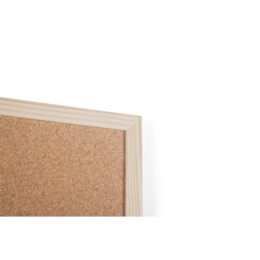 Cadre en pin, 600 x 400 mm Tableau en liège Basic BI-OFFICE - Tableau en liège Bi-Office Basic à cadre en pin, 600 x 400 mm, détail du cadre en pin et du liège