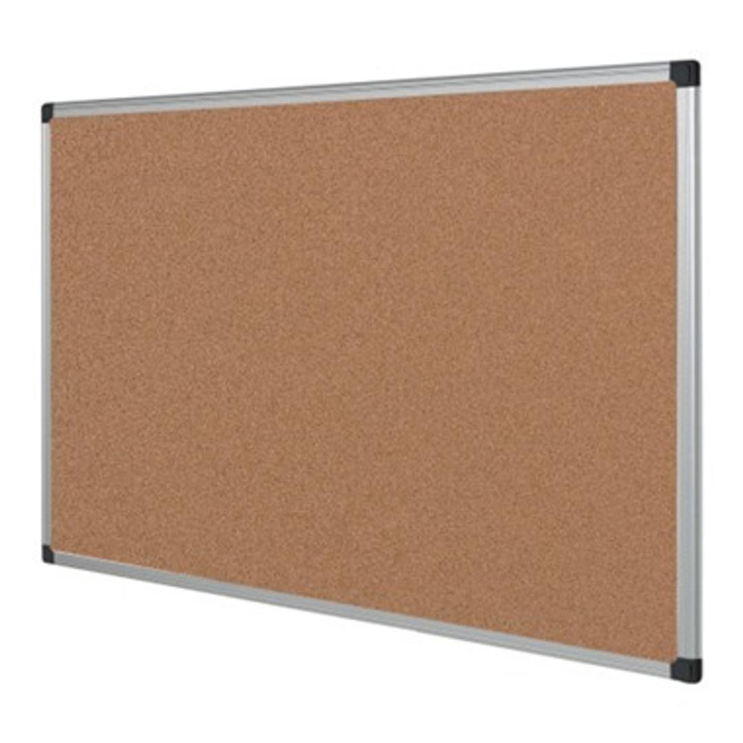 Cadre aluminium, 900 x 600 mm Tableau en liège Maya BI-OFFICE - Tableau en liège Bi-Office Maya à cadre aluminium, 900 x 600 mm, de trois quarts droite